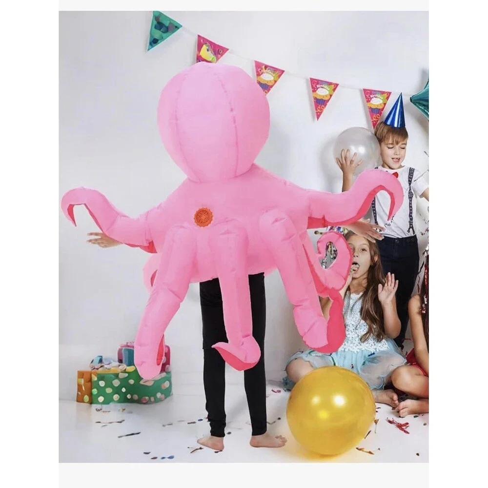 Inflatable Octopus Costume Kids Girls Boys Halloween Costumes Funny Blow Up Sea
